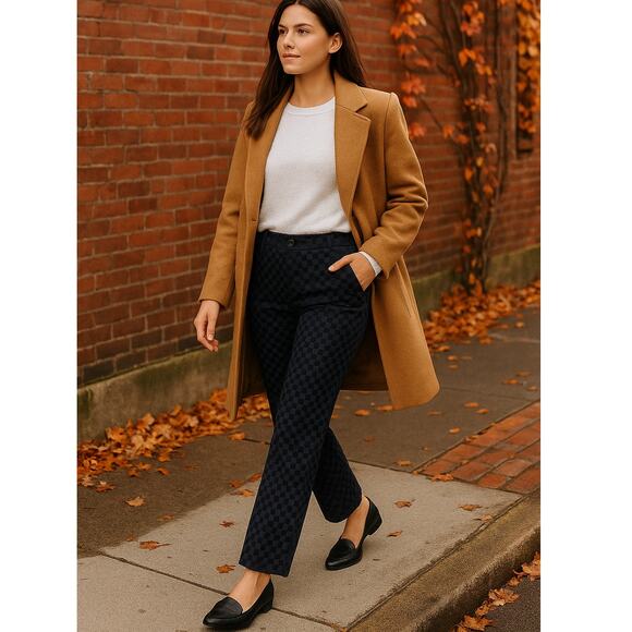 Banana Republic Hampton Fit Pants – Navy Size 8 – Checker Texture - Picture 2 of 11